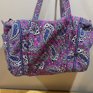 Vera Bradley Boysenberry Paisley Large Duffle Weekender Bag Retired 2011 Pink